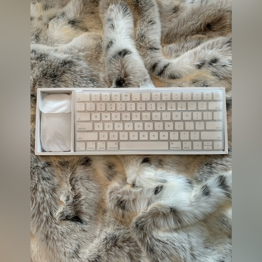 Apple Magic Keyboard mouse, mousepad and usb cord for charging. New